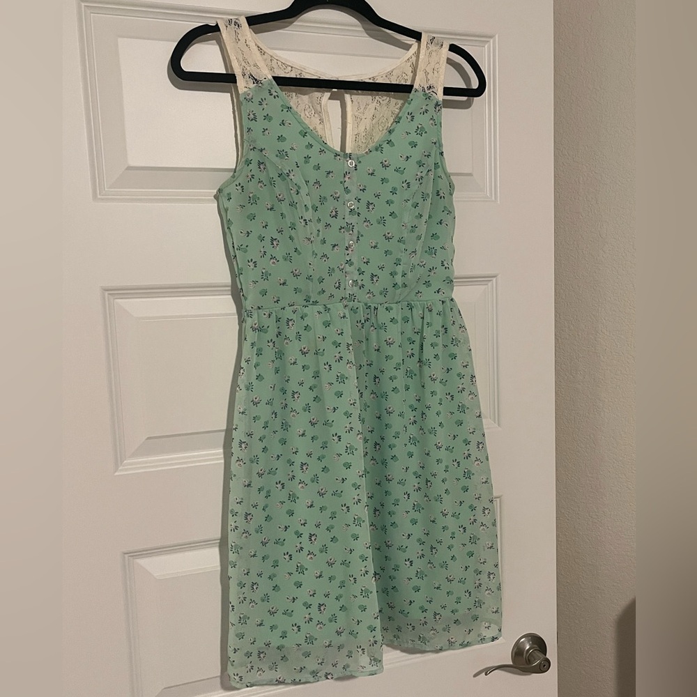 Maurices Mint Green Floral Dress